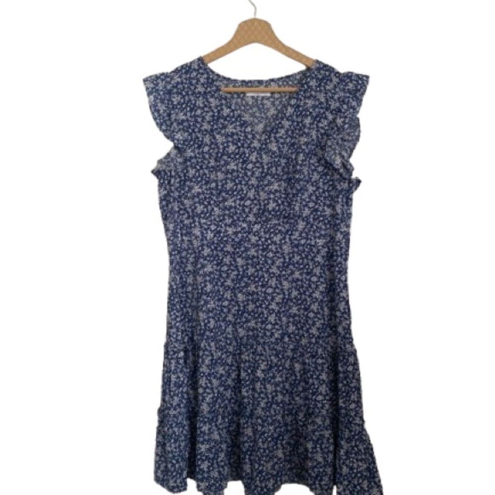 Elegant Blue Floral Mini Dress